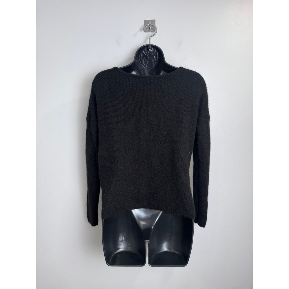 Sezane Barry Black Mohair Alpaca Blend V-Neck Cardigan Sweater  Size XS - Picture 2 of 6